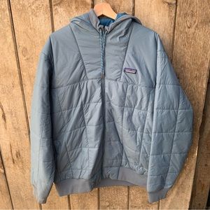 Patagonia Men's XXL Box Quilted Hoody Plume Grey / Blue